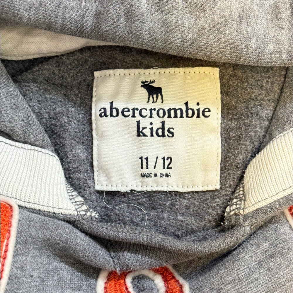 Abercrombie & Fitch Kids Gray Hoodie with Orange A&F Logo - Picture 4 of 8